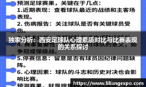 独家分析：西安足球队心理素质对比与比赛表现的关系探讨